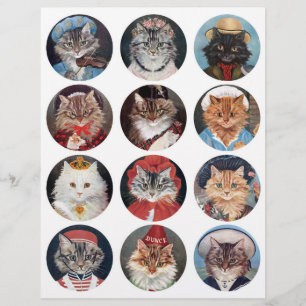 Echte (nicht KI) G.I. Barnes Vintage-Katzenkunst-K