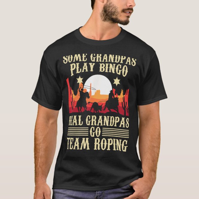 Echte Omas machen Team Roping - Header Heeler Pfer T-Shirt (Vorderseite)