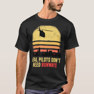 Echte Piloten brauchen keine Runways Vintagen Sonn T-Shirt