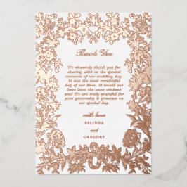 Echte Rose Gold Foil Floral Hochzeit Vielen Dank Folieneinladung