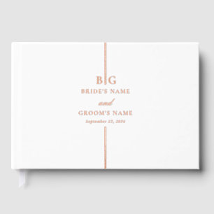 Echte Rose Gold Foil Minimal Mongram Wedding Gästebuch
