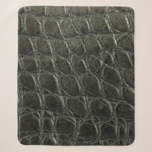 Echte schwarze Alligatorledertextur, Nahaufnahme Sherpadecke