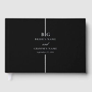 Echte Silber Foil Minimal Elegante Monogram Weddin Gästebuch