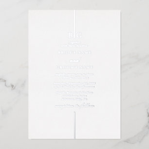 Echte Silberfolie Minimale Elegante Monogramm-Hoch Folieneinladung