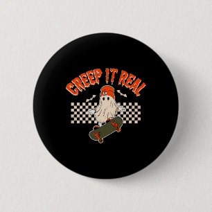 Echte Skateboarding Ghost Bats Retro Halloween 2 Button