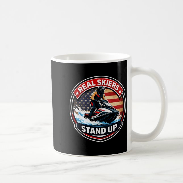 Echte Skifahrer stehen auf Jetski-Fahrer Jet-Ski-B Kaffeetasse (Rechts)