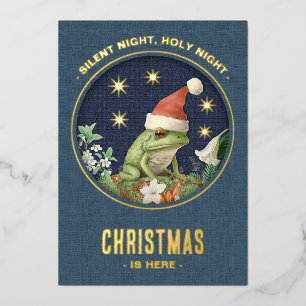 Echte Tier-Wald-Weihnachtskarte mit Folienprägung Folien Feiertagskarte
