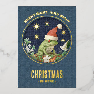 Echte Tier-Wald-Weihnachtskarte mit Folienprägung Folien Feiertagskarte