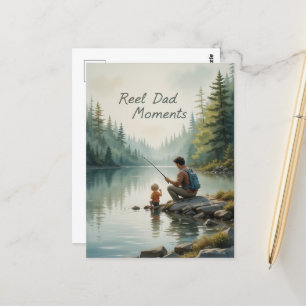 Echte Vater Abenteuer Vatertag Angeln Postkarte