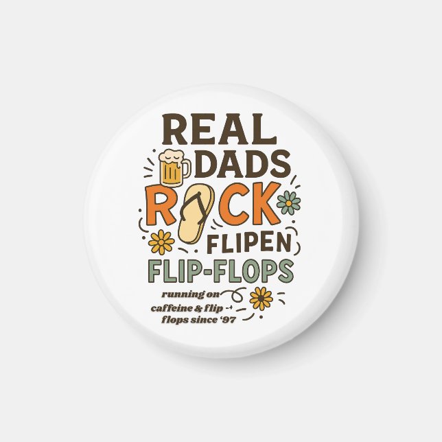 Echte Väter rocken Flip-Flops Magnet (Vorne)