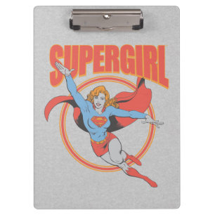 Echte Vintage Supergirl Fliegende Grafik Klemmbrett