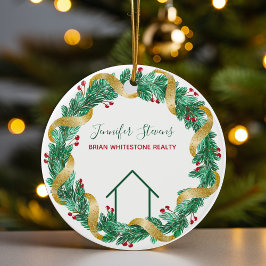 Echte Weihnachten im Anwesen Elegante Green Gold C Keramik Ornament