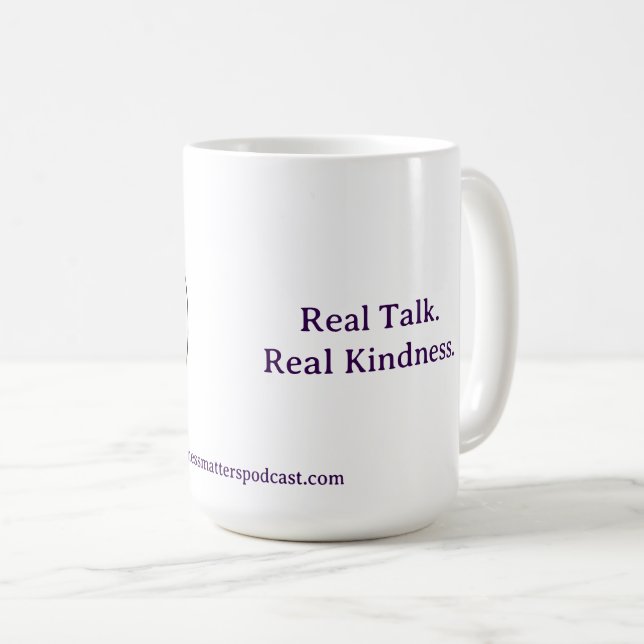 Echte Worte. Echtes Kaffeetasse der Güte (VorderseiteRechts)