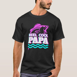 Echter cooler Papa-Angler-Vater Fischer Retro Vapo T-Shirt