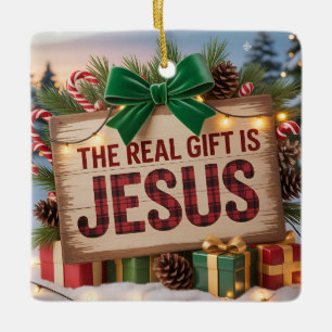 Echter Jesus-Geschenk-Schmuck Keramikornament