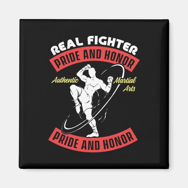 Echter Kämpfer Muay Thai MMA Kampf Authentische Ka Magnet (Vorne)