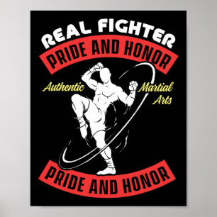 Echter Kämpfer Muay Thai MMA Kampf Authentische Ka Poster