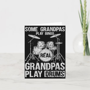 Echter Opa spielt Schlagzeug Percussionist Drummer Karte