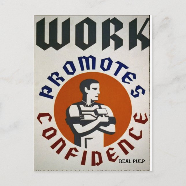 ECHTER PULP- WPA- Arbeitskraft Postkarte (Vorderseite)