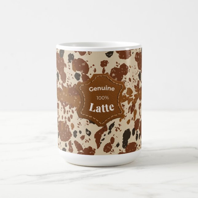 Echtes 100% Latte-Kuhfell-Muster-Tasse | Neutral  Kaffeetasse (Mittel)