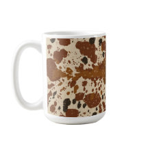 Echtes 100% Latte-Kuhfell-Muster-Tasse | Neutral