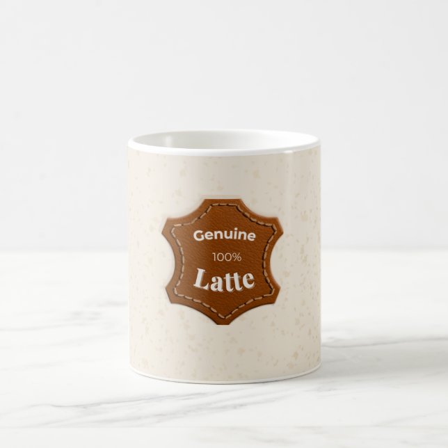 Echtes 100% Latte Neutrales Muster Mug Kaffeetasse (Mittel)