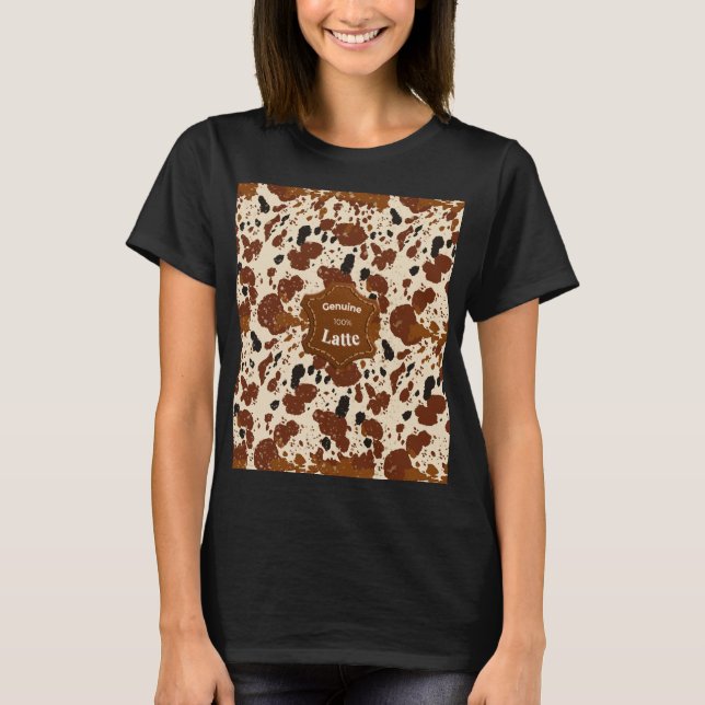 Echtes 100% Latte-Rindfledermuster | Neutral  T-Shirt (Vorderseite)