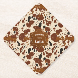 Echtes 100% Latte-Rindledermuster | Neutral Untersetzer