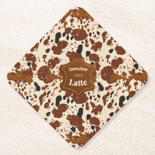 Echtes 100% Latte-Rindledermuster Neutral Untersetzer