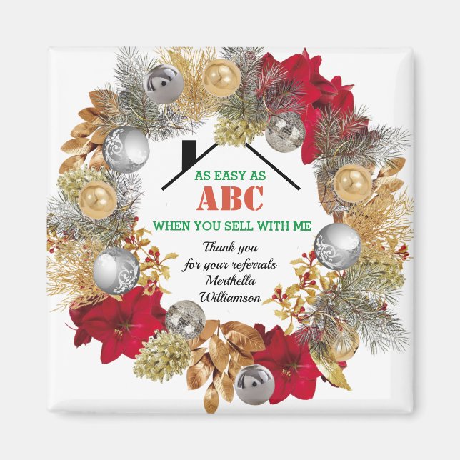 Echtes Anwesen als ABC Realtor Client Weihnachten Magnet (Vorne)