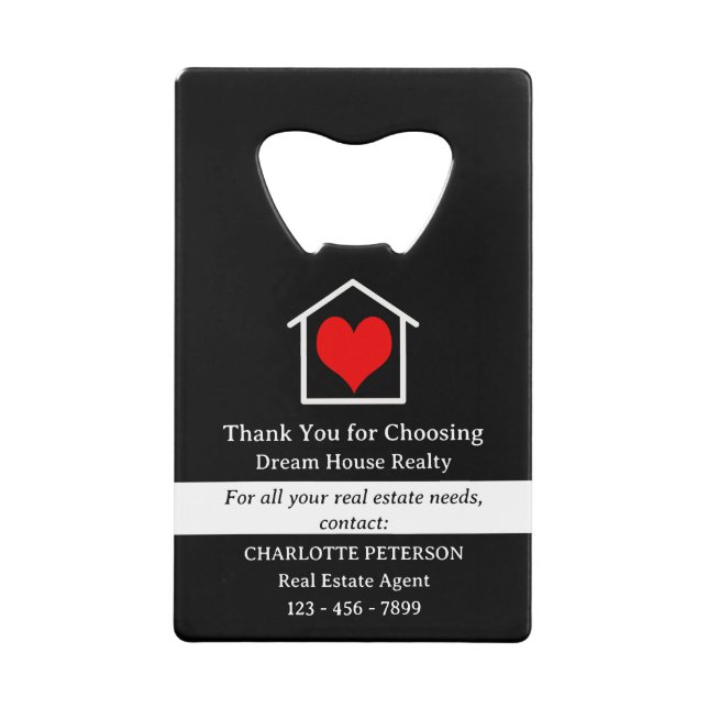 Echtes Anwesen-Closing-Geschenk für neue Zuhause-B Geldbeutel Flaschenöffner (Vorderseite)