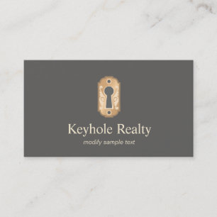 Echtes Anwesen für das elegante Gold Key Hole Logo Visitenkarte