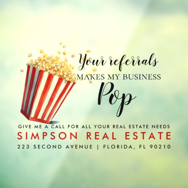 echtes Anwesen Ihre Referenzen machen mein Geschäf Fensteraufkleber (Blatt 3)