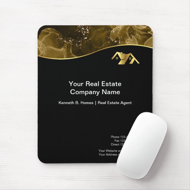 Echtes Anwesen. Konstruktion. Black Gold Mousepad (Mit Mouse)