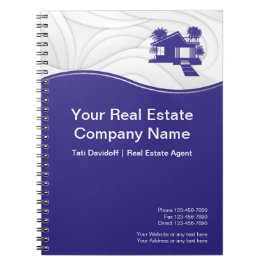 Echtes Anwesen. Konstruktion. Blue Silver Notizblock