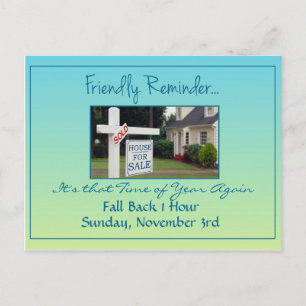 Echtes Anwesen Tageslicht Rettend Zeitänderungsanz Postkarte