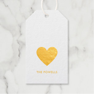 Echtes Gold Folien Herz Elegant Modern Minimalisti Geschenkanhänger