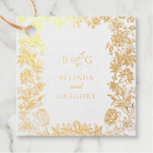 Echtes Goldfolie Elegantes Florales Botanisches Ho Geschenkanhänger