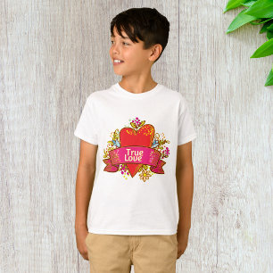Echtes Liebesherzband mit floralen Elementen T-Shirt