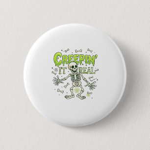 Echtes Skelett Halloween Knochen Spinne Wir Button