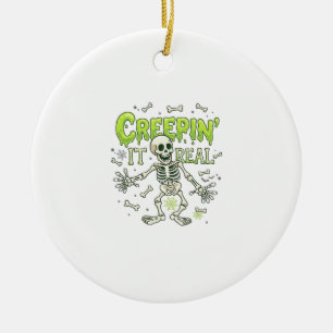 Echtes Skelett Halloween Knochen Spinne Wir Keramik Ornament