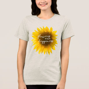 Echtes Sonnenblumen-Foto Feld Blumen sind Glück Tri-Blend Shirt
