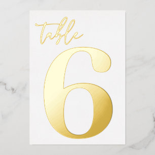 Echtes Tischschild aus Goldfolie Folieneinladung