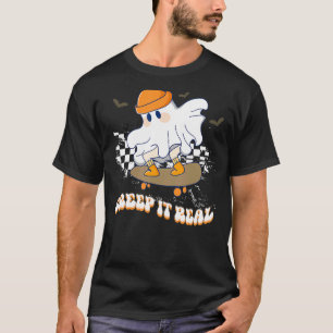 Echtes Vintage-Geist-Skateboarding mit  T-Shirt