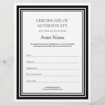 Echtheitsbescheinigung für Schwarz-Weiß-Buchstaben