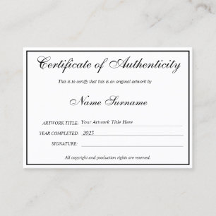 Echtheitszertifikat durch Hinzufügen von Logos Visitenkarte