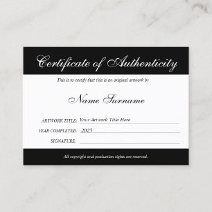 Echtheitszertifikat durch Hinzufügen von Logos Visitenkarte