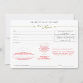 Echtheitszertifikat Einladung