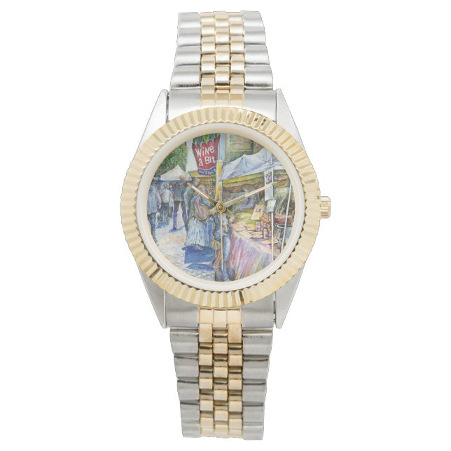 Ecke der Fliegenschweinfarm und Wein ein wenig. Armbanduhr (Vorderseite)