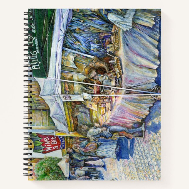 Ecke der Fliegenschweinfarm und Wein ein wenig. Notizbuch (Vorderseite)